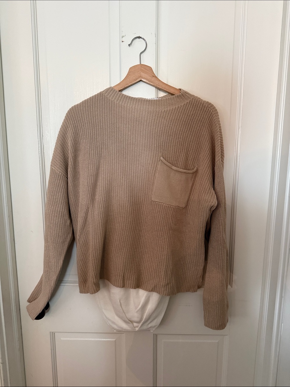 Amazon Women's Crew Neck Pocket Sweater Lounge Set- Taupe
